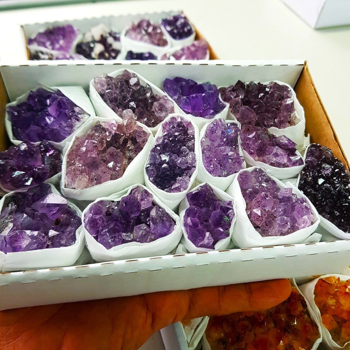 Amethyst Cluster Tray - A Grade (9pc-14pc) Amethyst Cluster Tray - A Grade (9pc-14pc)
